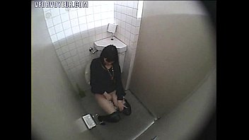 girl caught masturbating in the bathroom