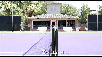 PASSION-HD Petite blonde Bella Rose fucks tennis instructor