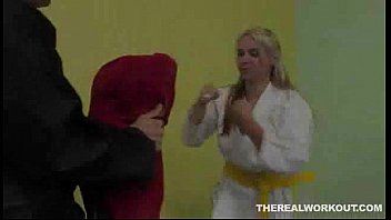 after a hard fuck Sara Vandella licks her Karate masters cum in the floor - Hardcore sex video - Tub