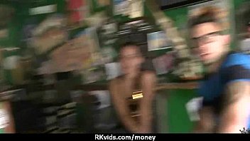 Tight teen fucks a man in front of the camera for cash 11
