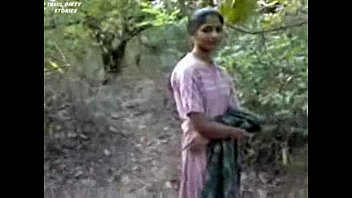 indian damsel penetrating in forest