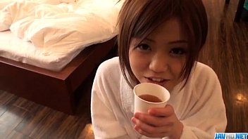 Nao plays with her creamy vag during hot porn show