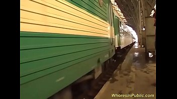 wild groupsex orgy at the public train