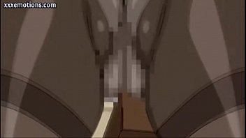 Anime Brunette With Stockings Doing A Footjob
