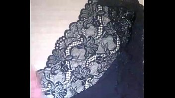 spunking over wife039_s dark-hued lace undies