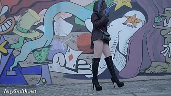Jeny Smith pantyhose and high heels fetish tease